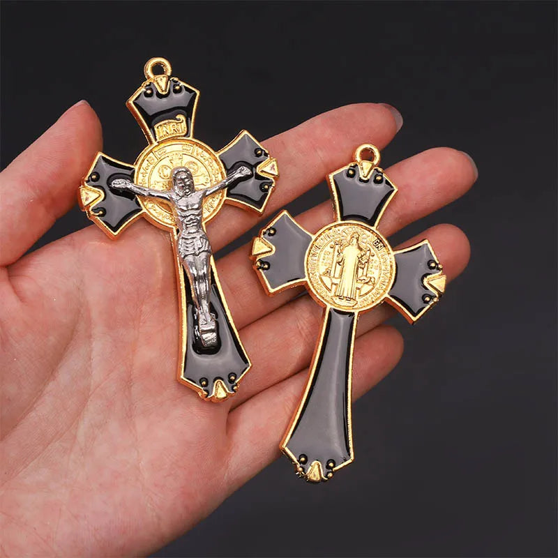 New religious cross christian jewelry cross pendant saint benedict cross pattern pendant pendant necklace.