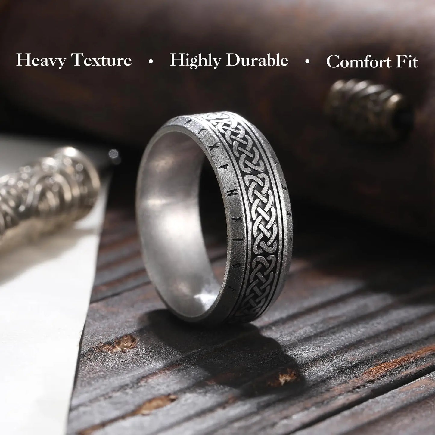 Fashion 8mm Viking Stainless Steel Celtic Dragon Rings for Men Women Viking Infinity Intertwined Cross Ring Wedding Band Jewelry