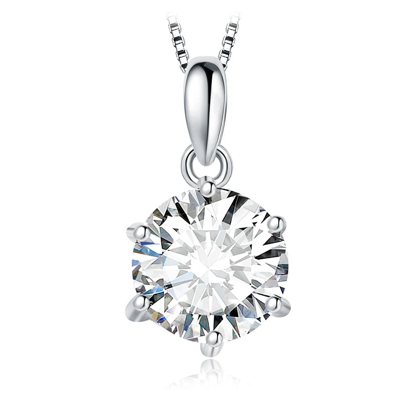 JewelryPalace Classic 1ct Round CZ 925 Sterling Silver Pendant Necklace for Woman No Chain Fine Jewelry Fashion Anniversary Gift