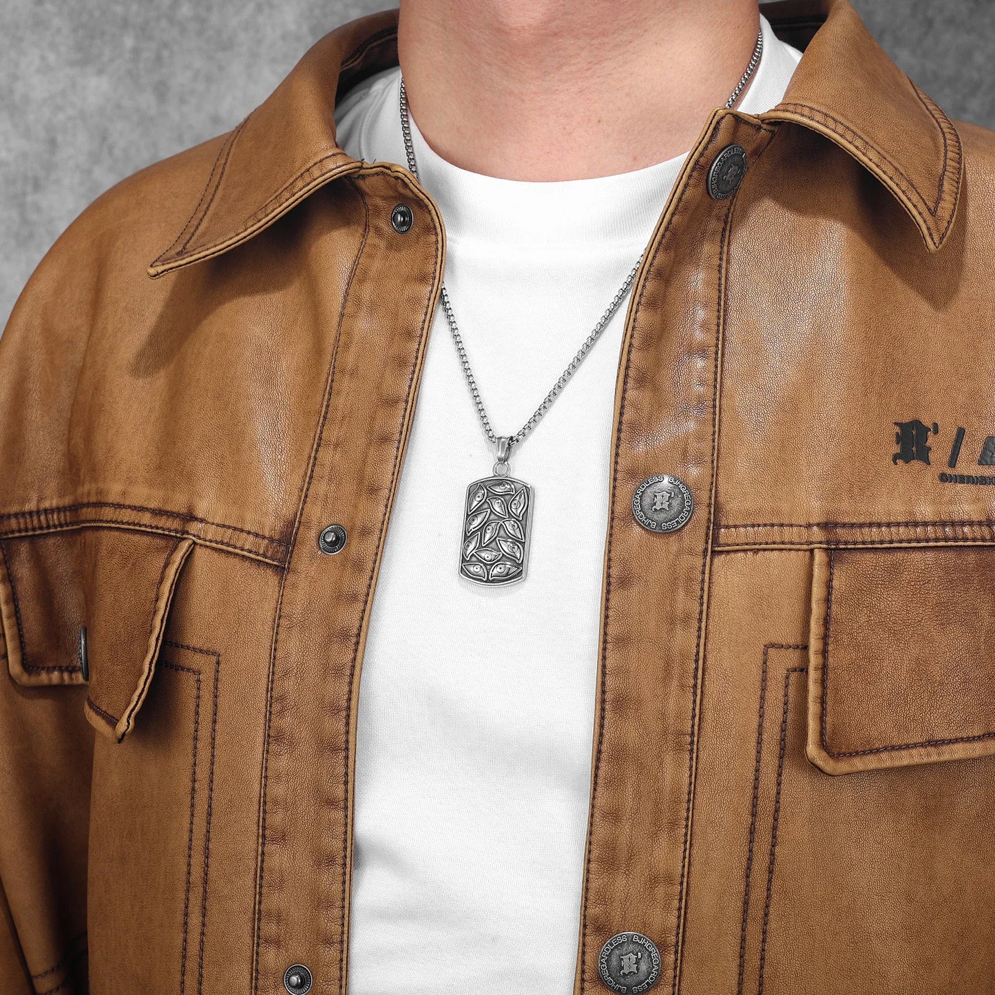 The Eye of God Unique Stainless Steel Men Necklaces Pendant Chain Punk For Women Fashion Jewelry Gifts Wholesale Dropshiping