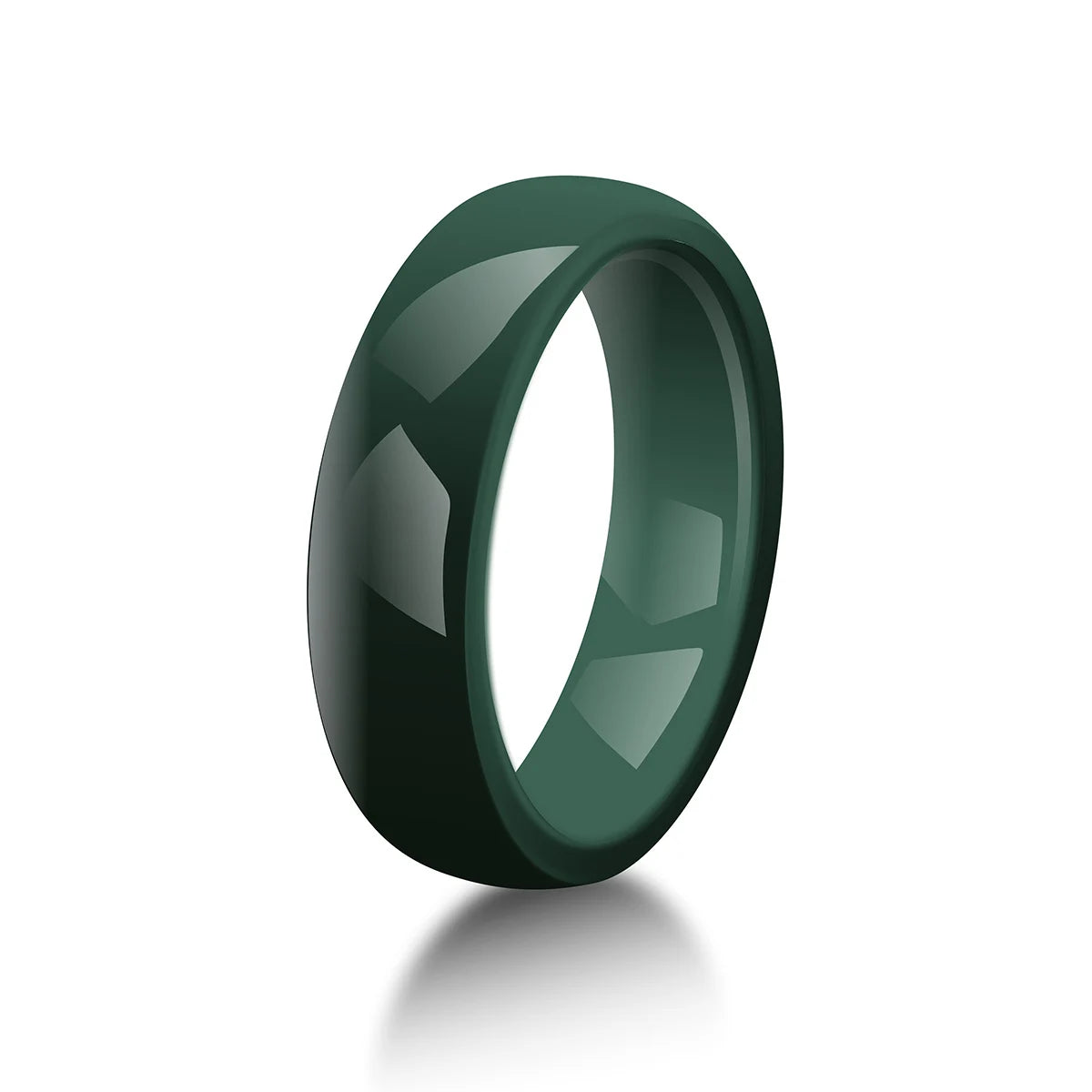 PINANNIE 6mm Wide Ceramic Ring for Men & Women, Wedding Band, Polished Jewelry Anniversary Gift for Him Her