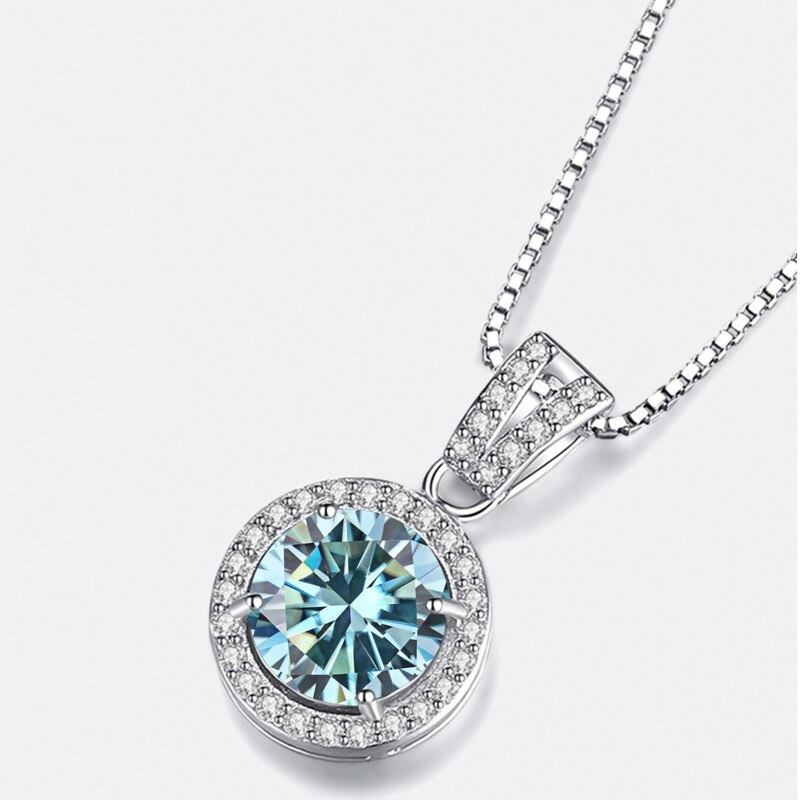 BIJOX STORY Moissanite Diamond Pendant Necklaces For Women 925 Sterling Silver Luxury Chain Trending Iced Bling Wedding Jewelry