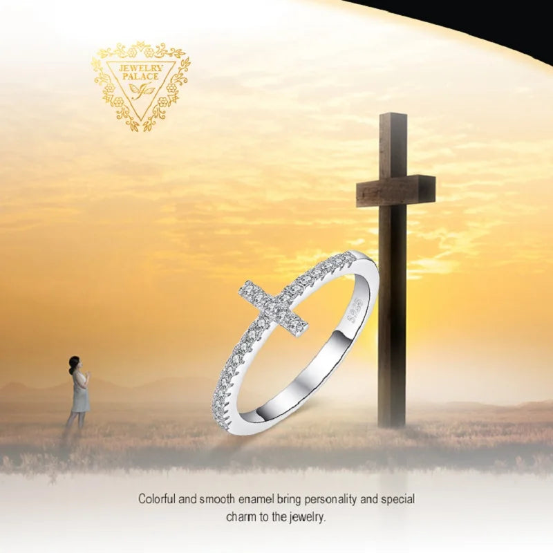 JewelryPalace 5A CZ Moon Star Adjustable 925 Sterling Silver Wedding Engagement Ring for Woman Fashion Love Gift Fine Jewelry