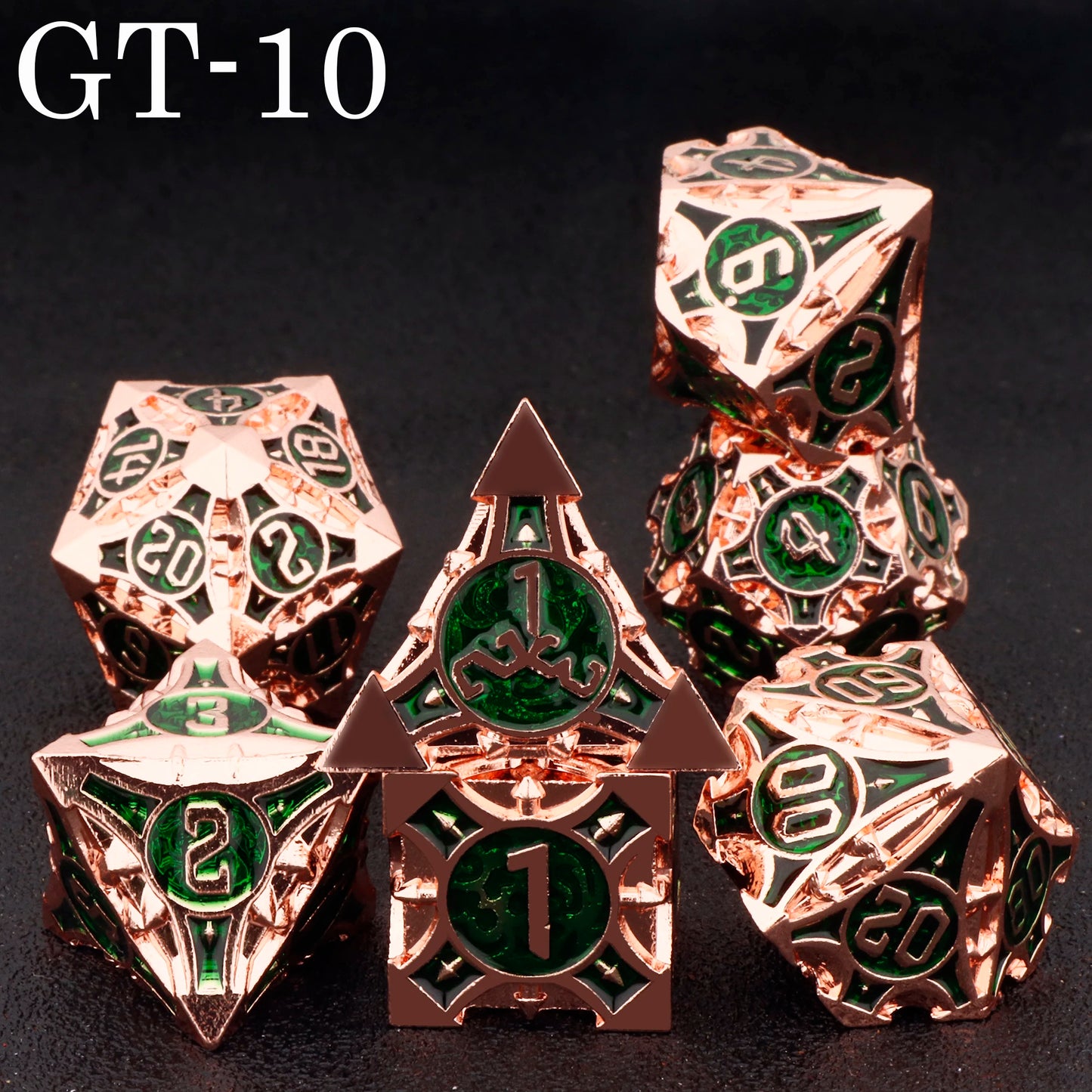 Dnd metal dice set ，red metal dice set for dungeons and dragons ，sharp edge d&d dice set GT-10