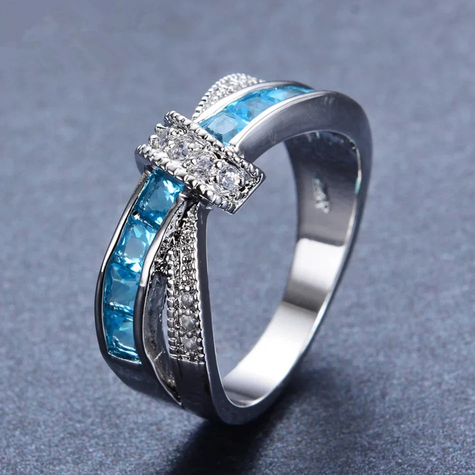 925 Sterling silver crystals Rings Christmas gift for women lady like Watch style Lovely Wedding Cute fashion classic Jewelry