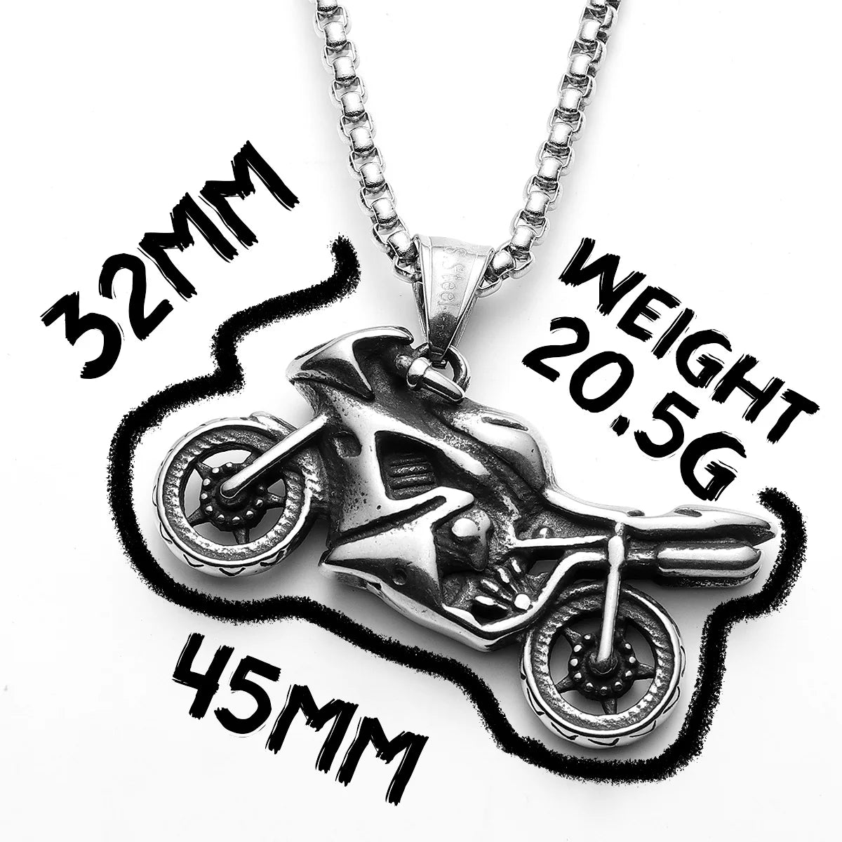 Racing Motorcycle Rider Men Necklaces Stainless Steel Pendant Chain Punk Vintage Biker Women Jewelry Accessories Gifts Wholesale