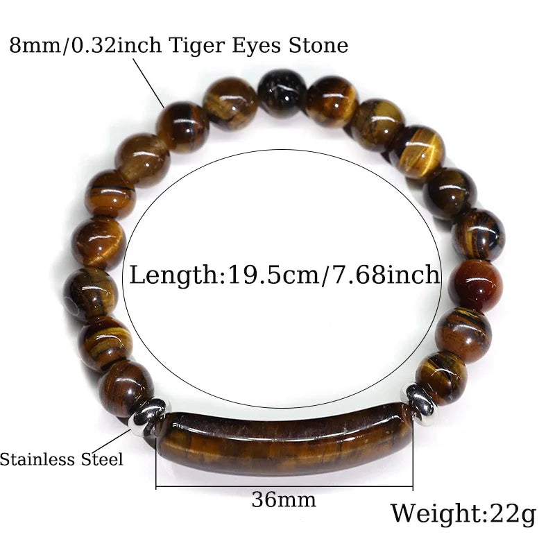 Luxury Men Beaded Bracelet Apparel Accessories Natural Block Malachite Howlite Tiger Eyes Stone Braslet Meditation Homme Pulsera