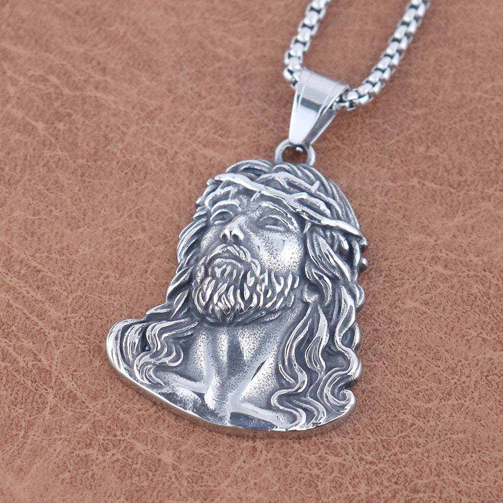 Fashion Virgin Mary Pendant Trendy Charm Stainless Steel Saint Christopher Pendant Vintage Thanksgiving Religious Jewelry Gifts