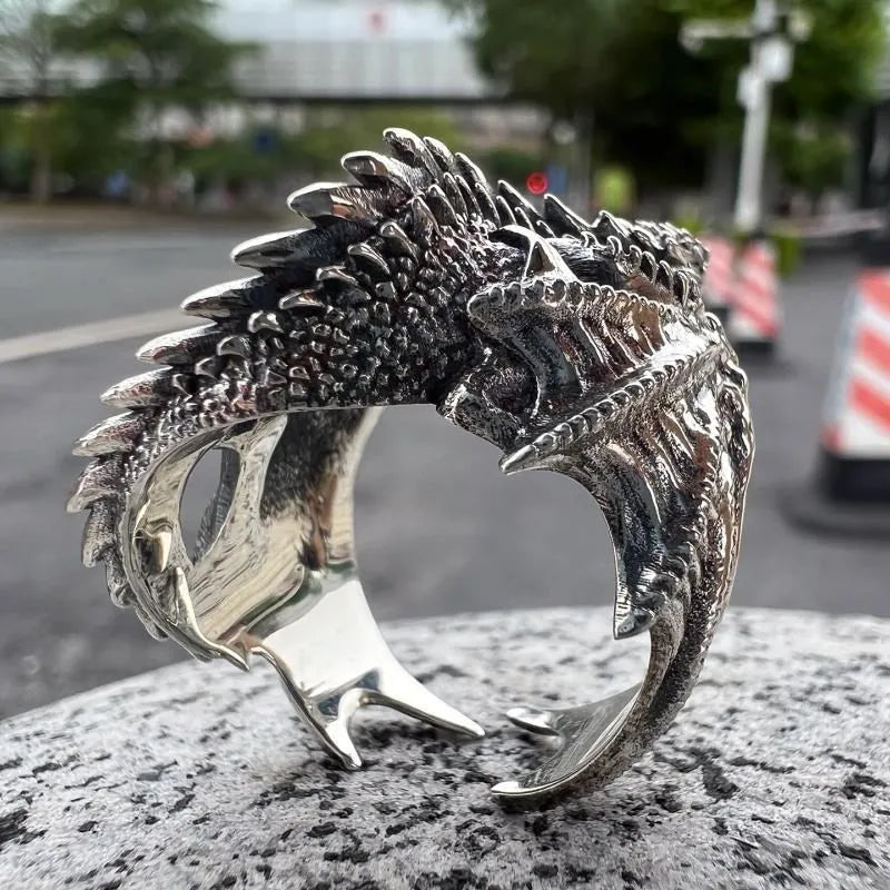 Dragon Rings Gothic Punk Style Pterosaur Wings Opening Adjustable Rings Vintage Jewelry Accessories Gifts