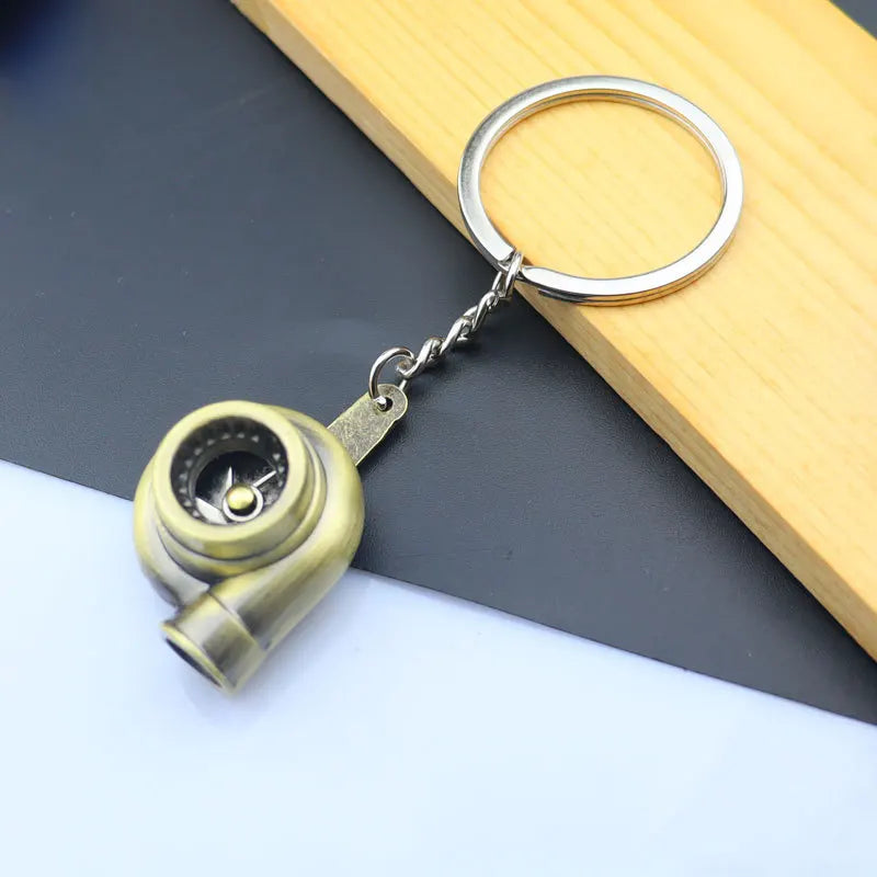 Creative Metal Mini Auto Parts Car Wheel Keychain Body Kit Enthusiast Keyring Accessories Key Ring Chain for Men Woman Gift