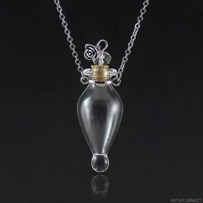 Transparent Heart Vial Bottle Necklaces Steel Chain Make Blood Vial Necklace Women Jewelry Gift Dropship