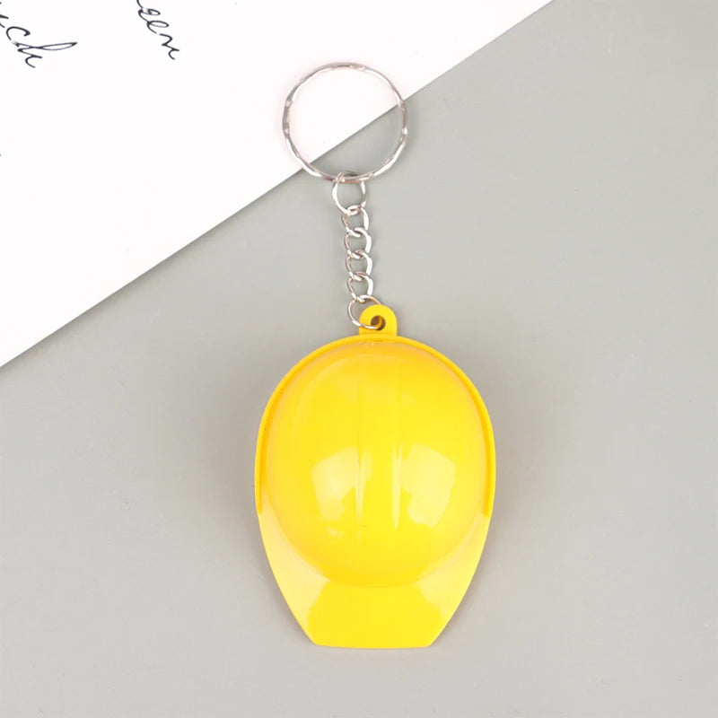 1PC Helmet Hard Hat Keychain Holiday Creative Safety Helmet Opener Keying Jewelry Gift Plastic 3D Helmet Pendant Key Holder Yellow