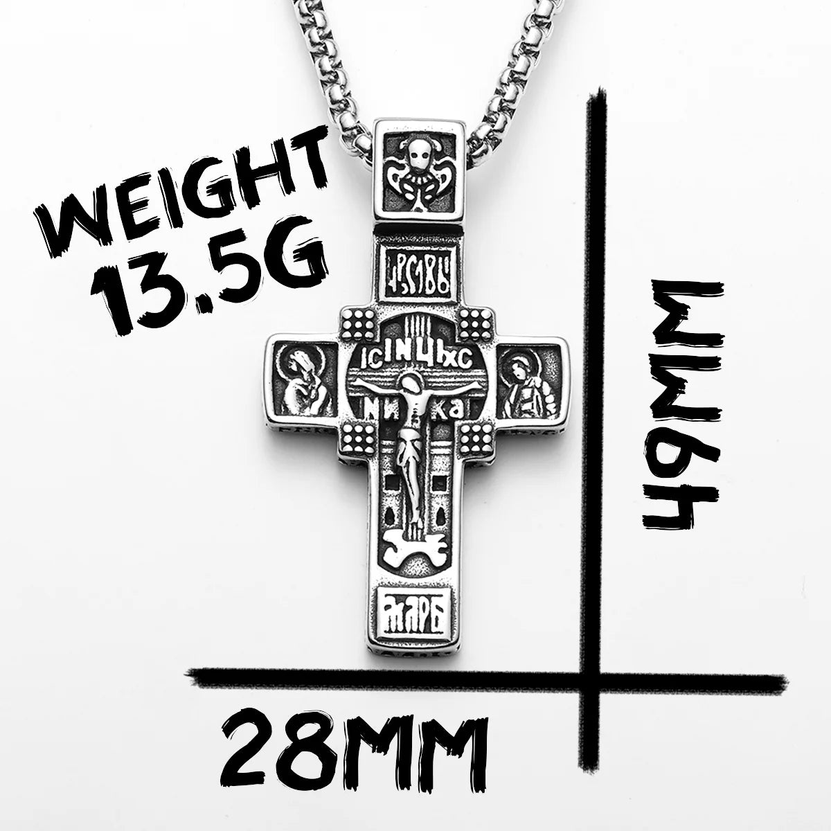 Jesus Carving Cross Amulets Stainless Steel Men Necklaces Pendant Chain Punk Women Fashion Jewelry Gifts Wholesale Dropshiping