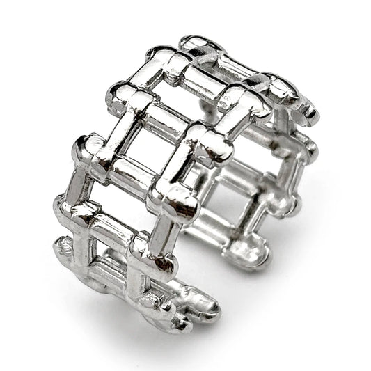 Hiphop Bicycle Chain Rings For Men Adjustable Creative Punk Rock Male Link Ring Trendy Motorcycle Chain Unisex Jewlery Accessory