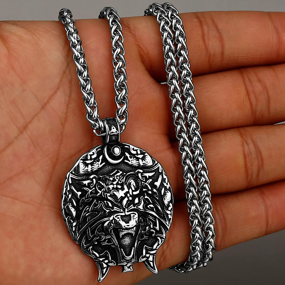Viking Style Various Wolf Head Runes Original Stainless Steel Material Unisex Necklace Pendant Birthday Gift Factory Wholesale WJ 14