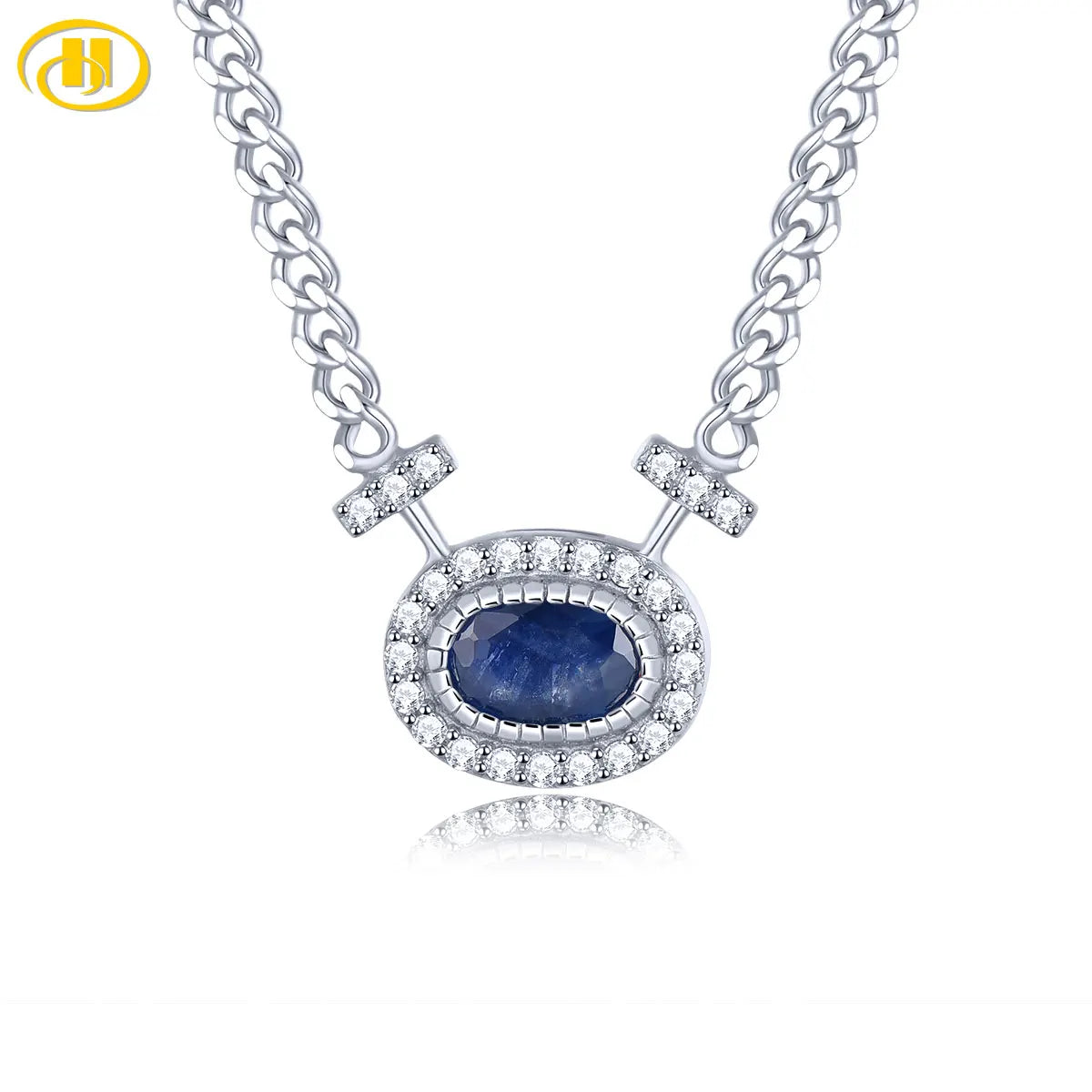 Natural Blue Sapphire Silver Necklace 0.8 Carats Genuine Precious Gemstone S925 Exquisite Romantic Fine Jewelrys Birthday Gifts