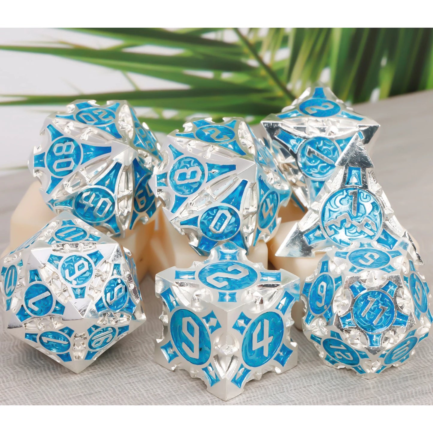 Polyhedral Metal Dice Set DND for RPG D & D Explorers Board Game etc Exquisite Dungeon and Dragon D20 D12,0 D10,0 D8 D6 D4 Q-13