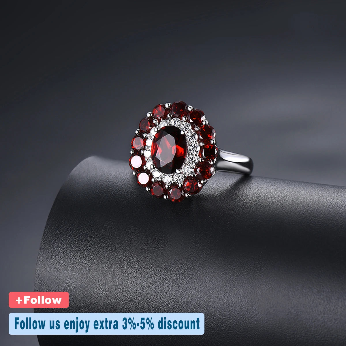 Hutang Natural Mozambique Garnet 925 Silver Ring Red Gemstone Solid 925 Sterling Silver Vintage Rings Fine Elegant Women Jewelry