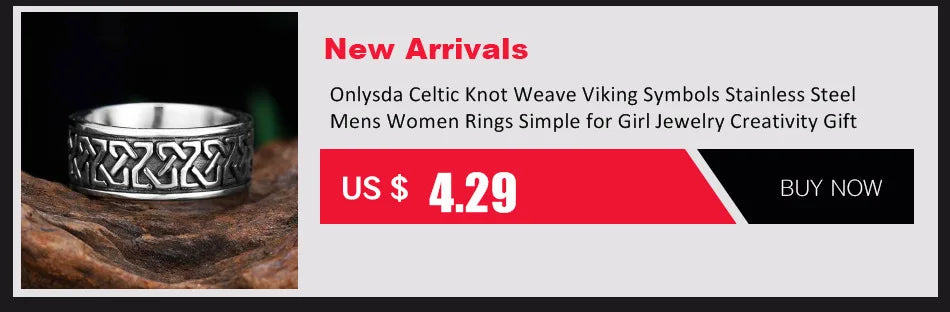 Viking Stainless Steel Celtics Knot Ring Men Nordic Trinity Wedding Stone  Women's Band Promise Jewelry OSR933