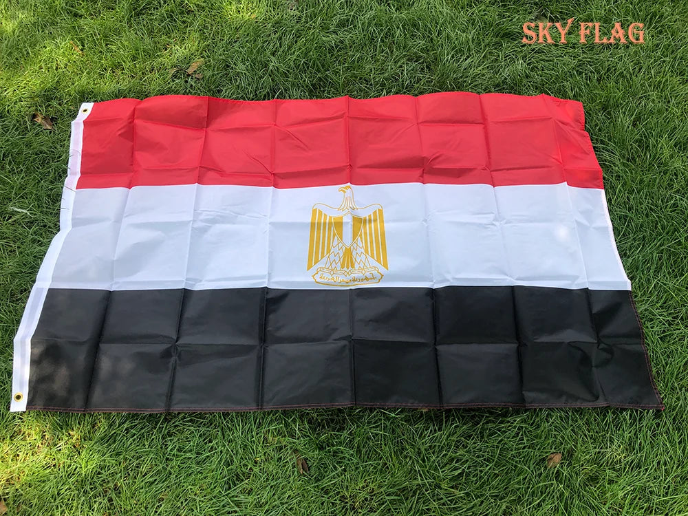 Egypt Flag 90x150cm Egypt flag High Quality Double Sided Printed Polyester Egypt Flag for decor