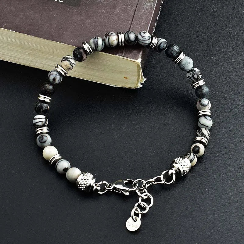 Pulseras Hombre Natural Stone Man Beaded Bracelets Homme lapis lazuli Phoenix Stone Men's Bracelets For Men Fathers Day Gifts