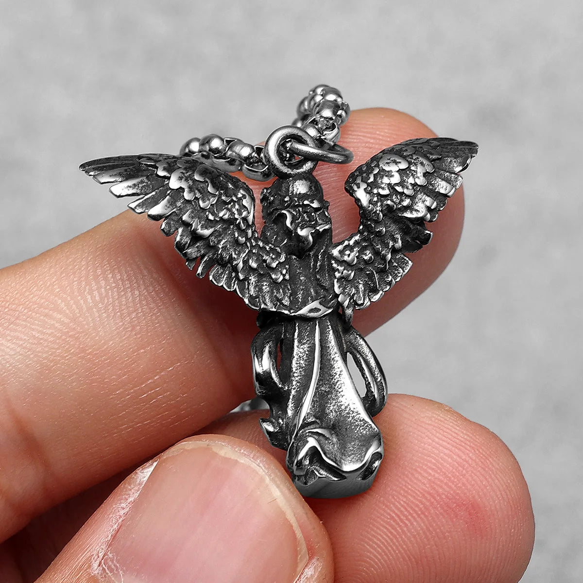 Little Angel Praying Amulets Stainless Steel Men Necklaces Pendant Chain Punk Retro For Women Fashion Jewelry Gifts Wholesale
