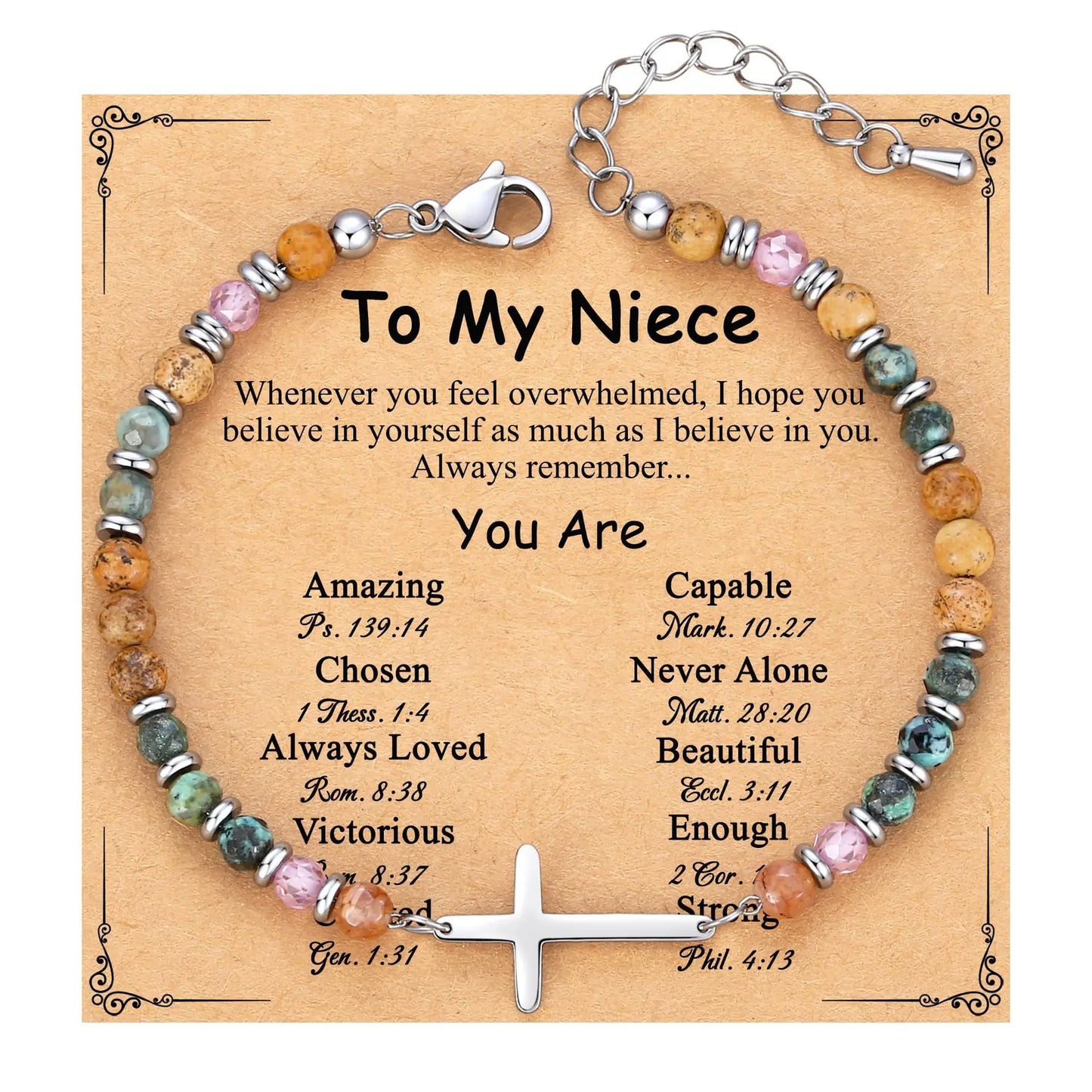 Cross Bracelet for Women, Steel Birthday Christian Confirmation Baptism Easter Unique Gift for Girls Friends Daughter Mom Sister