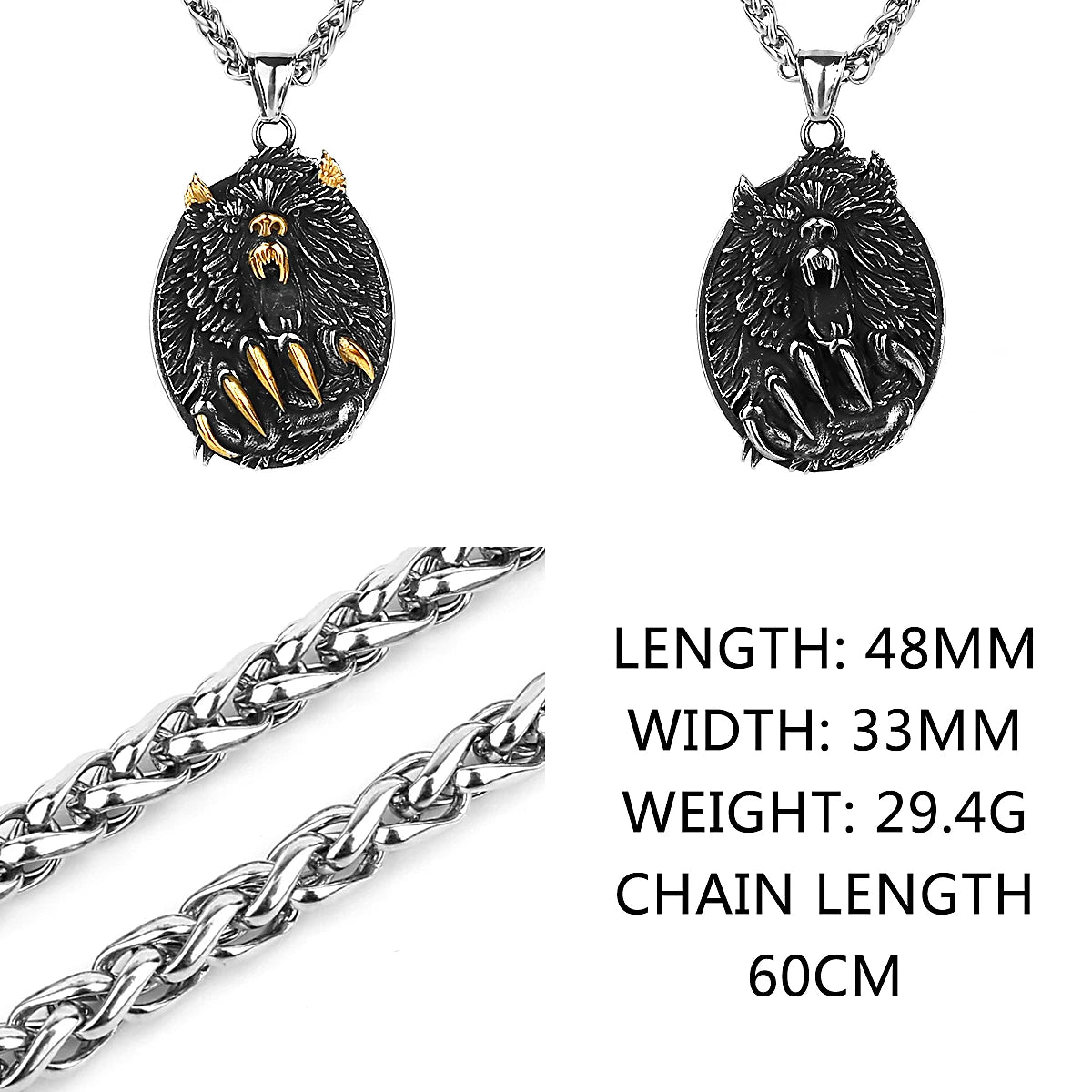 Viking Style Various Wolf Head Runes Original Stainless Steel Material Unisex Necklace Pendant Birthday Gift Factory Wholesale
