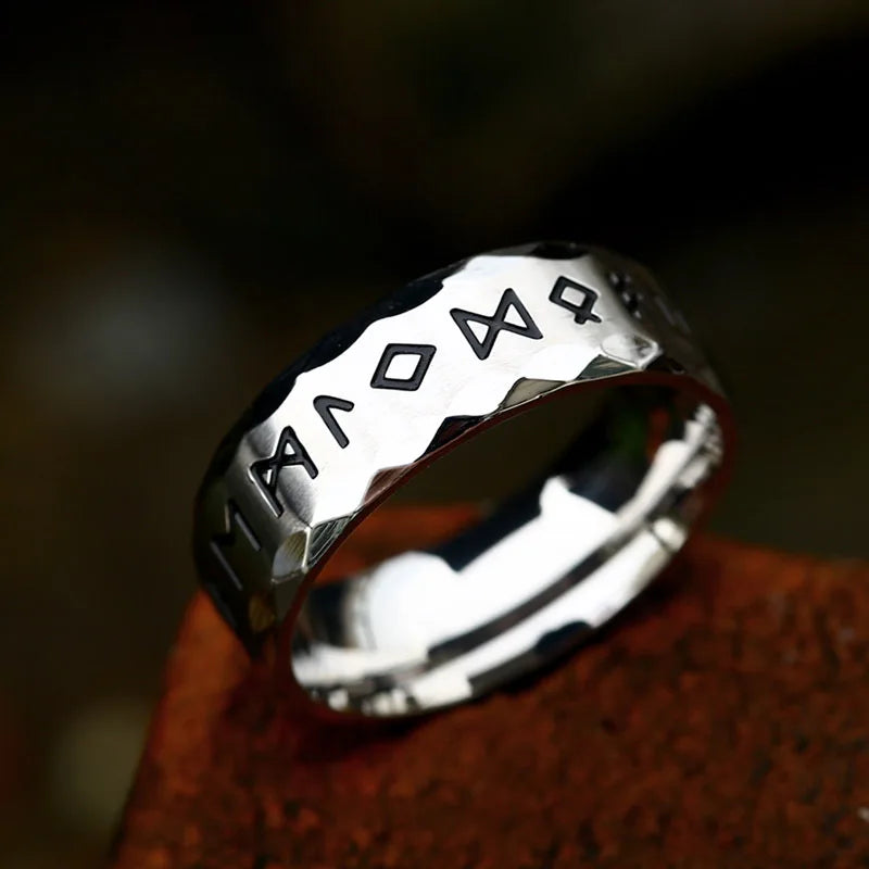 Vintage Odin Norse Viking Rune Rings For Men Fashion Stainless Steel Celtic Knot Rings Retro Couple Amulet Jewelry