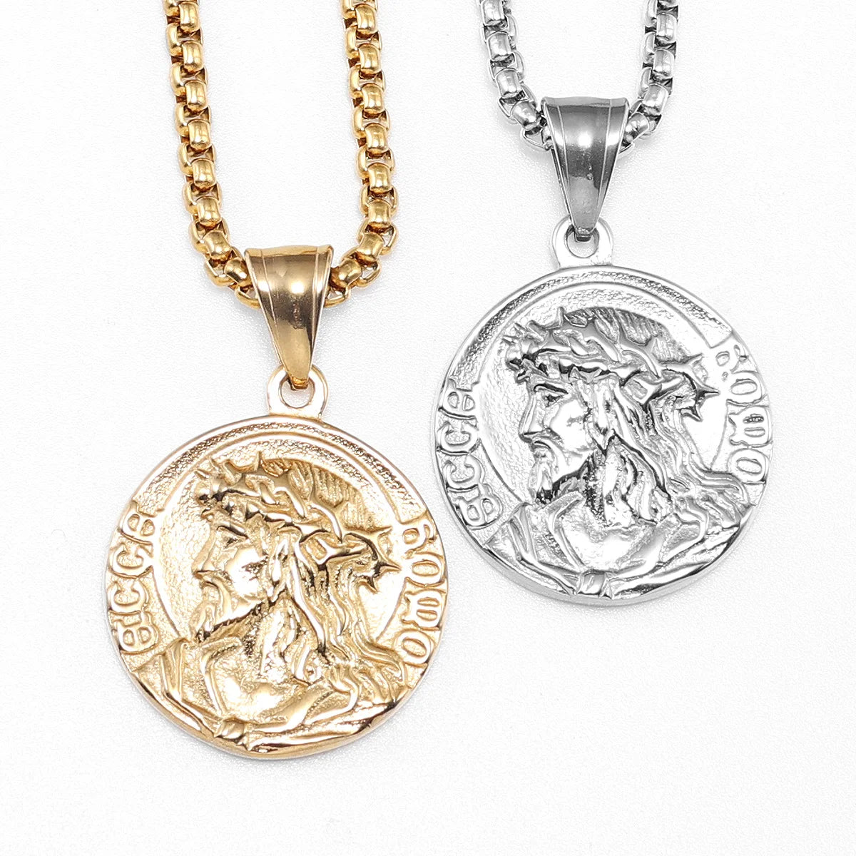 Jesus Simple Amulets Stainless Steel Men Necklaces Pendant Chain Punk For Women Fashion Jewelry Gifts Wholesale Dropshiping