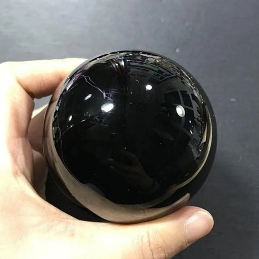Black Obsidian Sphere Healing Crystal Magic Ball Reiki Rock Stone Feng Shui Witchcraft Gemstone Sphere Room Decor Gift No Base 5cm