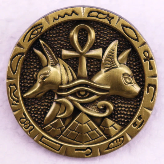Anubis Bastet Enamel Pin Vintage Button Badge Brooch Jewelry Accessories Default Title