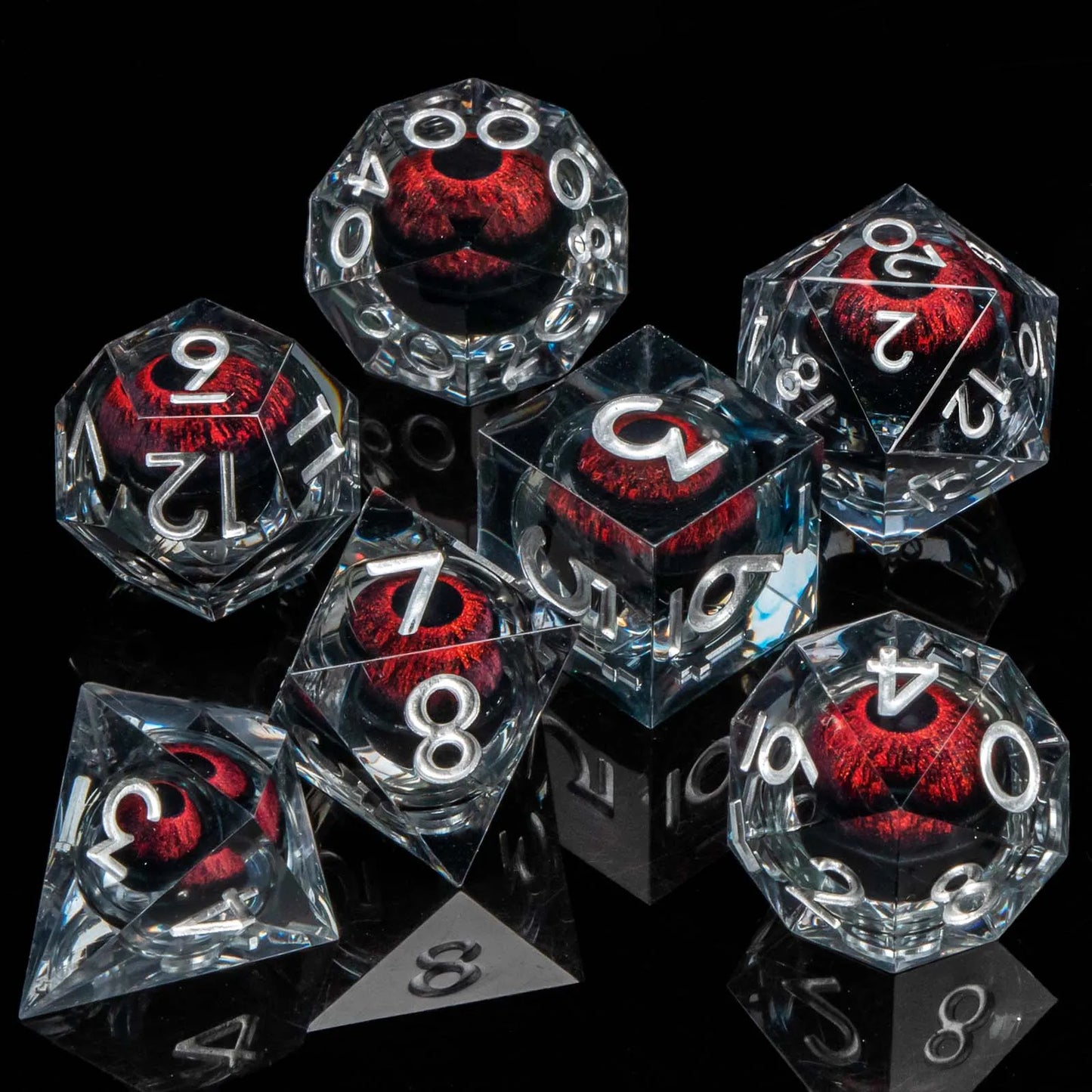 D and D Flowing Sand Sharp Edge Dragon Eye Dnd Resin RPG Polyhedral D&D Dice Set For Dungeon and Dragon Pathfinder Role Playing AZ04