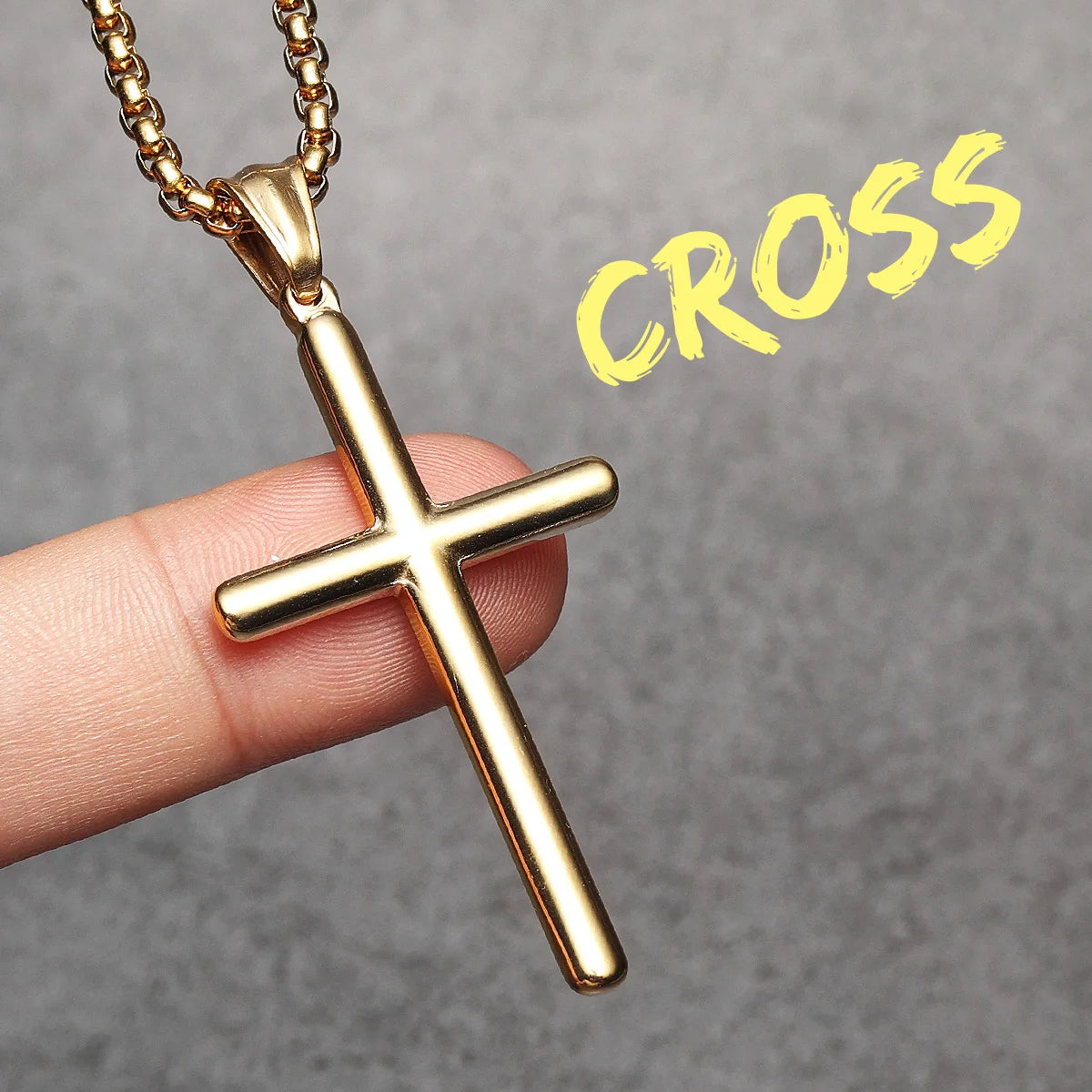 Simple Cross Amulet Stainless Steel Men Necklaces Pendant Chain Punk For Women Fashion Jewelry Gifts Wholesale Dropshiping