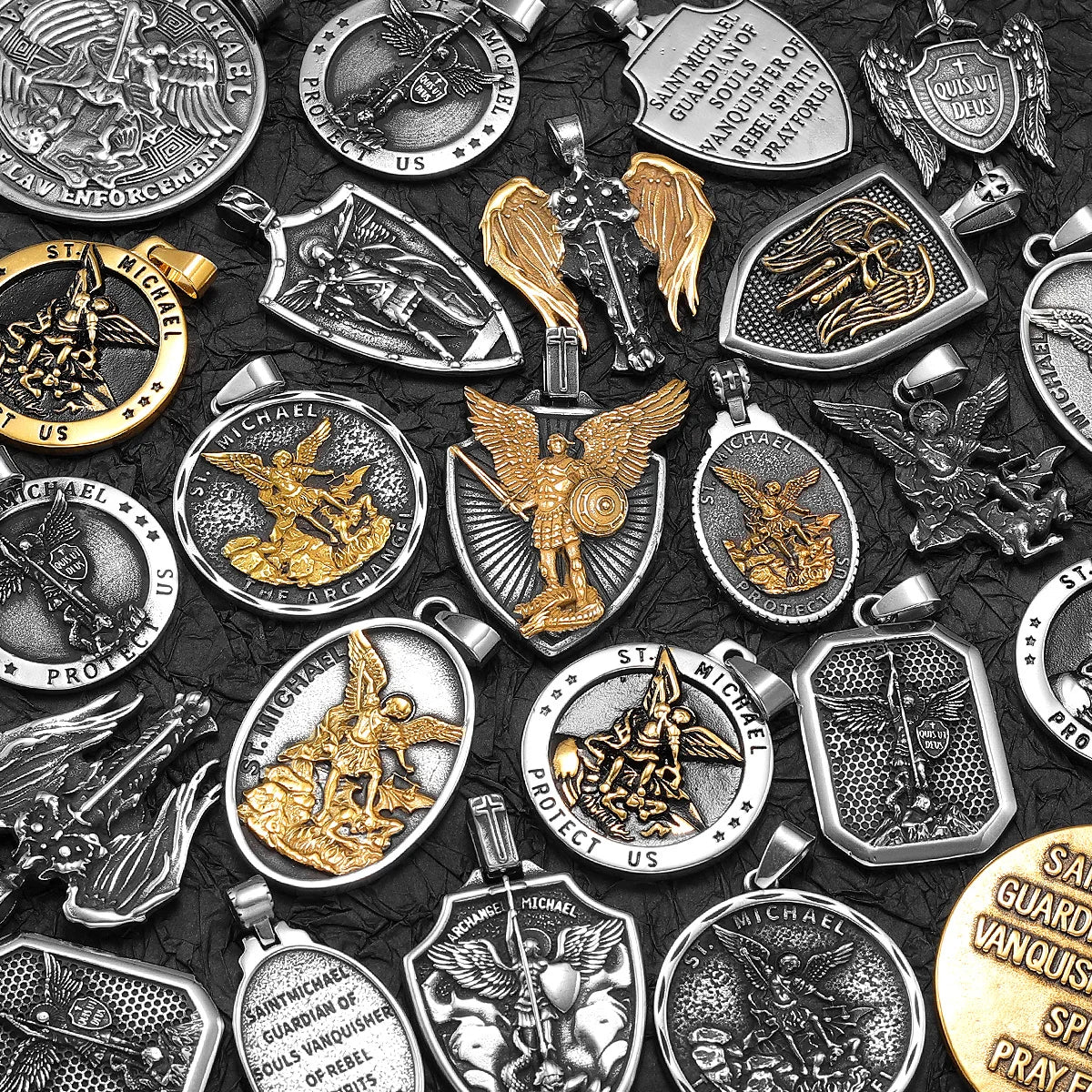 Arch Angel St.Michael Stainless Steel Men Necklaces Pendant Chain Amulet Vintage New In For Women Fashion Jewelry Gift Wholesale