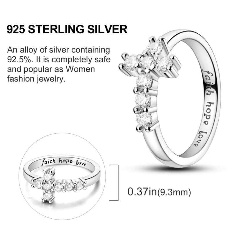925 Sterling Silver Infinite Love Ring Original Luxury Design Zircon Finger Rings For Women High Quality Wedding Jewelry Gift