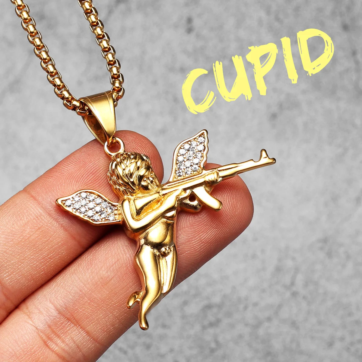 Angel Waing Amulet Stainless Steel Men Necklaces Pendant Chain Punk New In For Couple Women Fashion Jewelry Gifts Wholesale