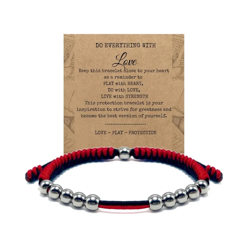 Golf Counting Braided Bracelet Silver Black Hematite Beads Adjustable Hand Rope Bracelets for Women Men Son Inspire Jewelry
