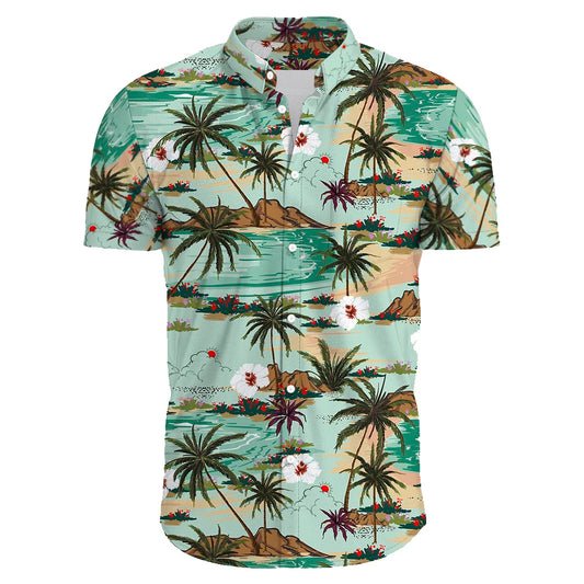 2024 Summer Men's Casual Floral Print Short Sleeve Top Hawaiian Shirt For Mens Clothes Daily New High Quality Lapel Oversized CS2024XQ1221