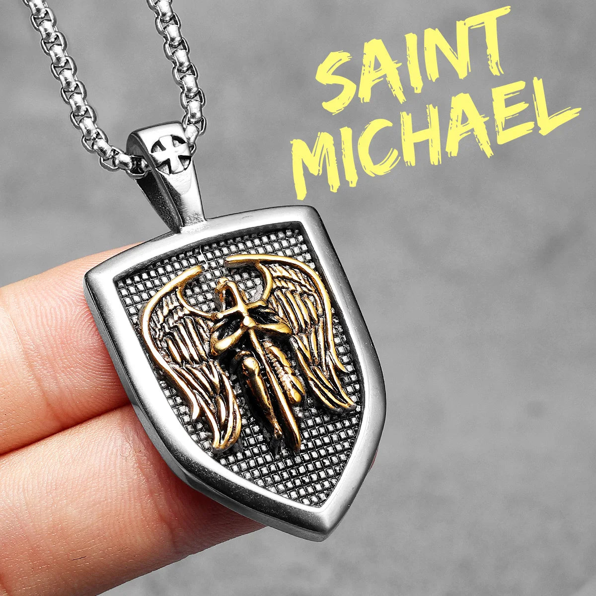 Arch Angel St.Michael Stainless Steel Men Necklaces Pendant Chain Amulet Vintage New In For Women Fashion Jewelry Gift Wholesale