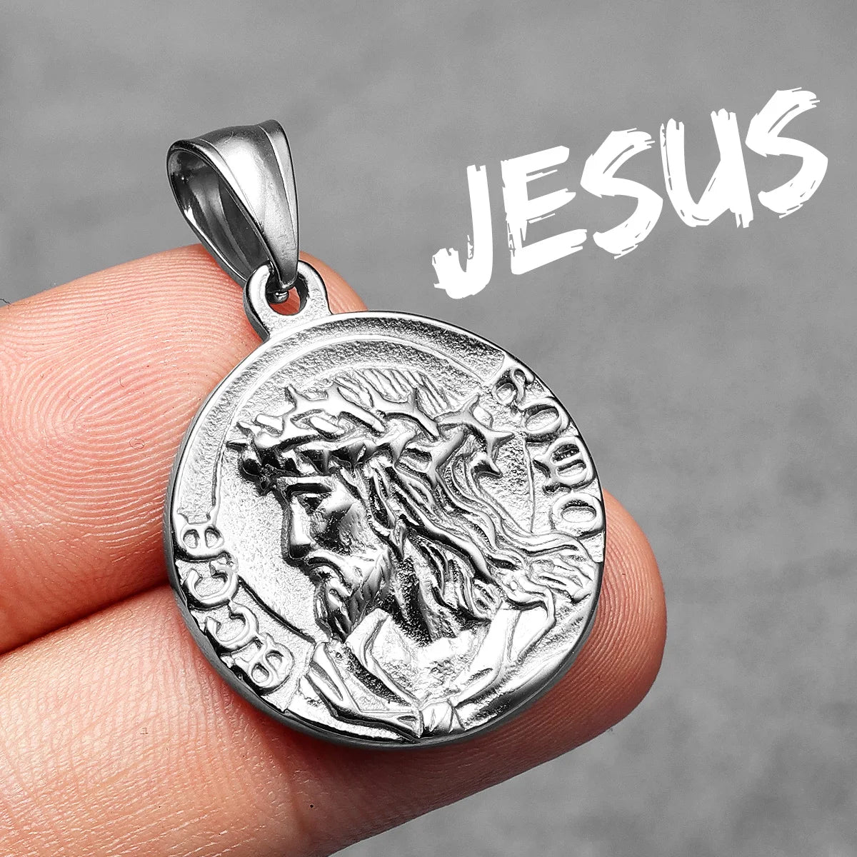 Jesus Simple Amulets Stainless Steel Men Necklaces Pendant Chain Punk For Women Fashion Jewelry Gifts Wholesale Dropshiping