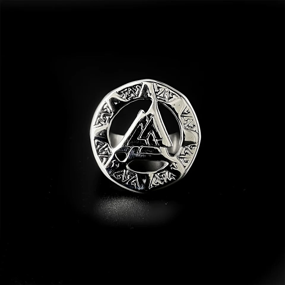 eManco Vintage Triangle Geometric Skeleton Ring Stainless Steel Fashion Men's Rings Punk Band Party  Jewelry 48 Hour Shipping