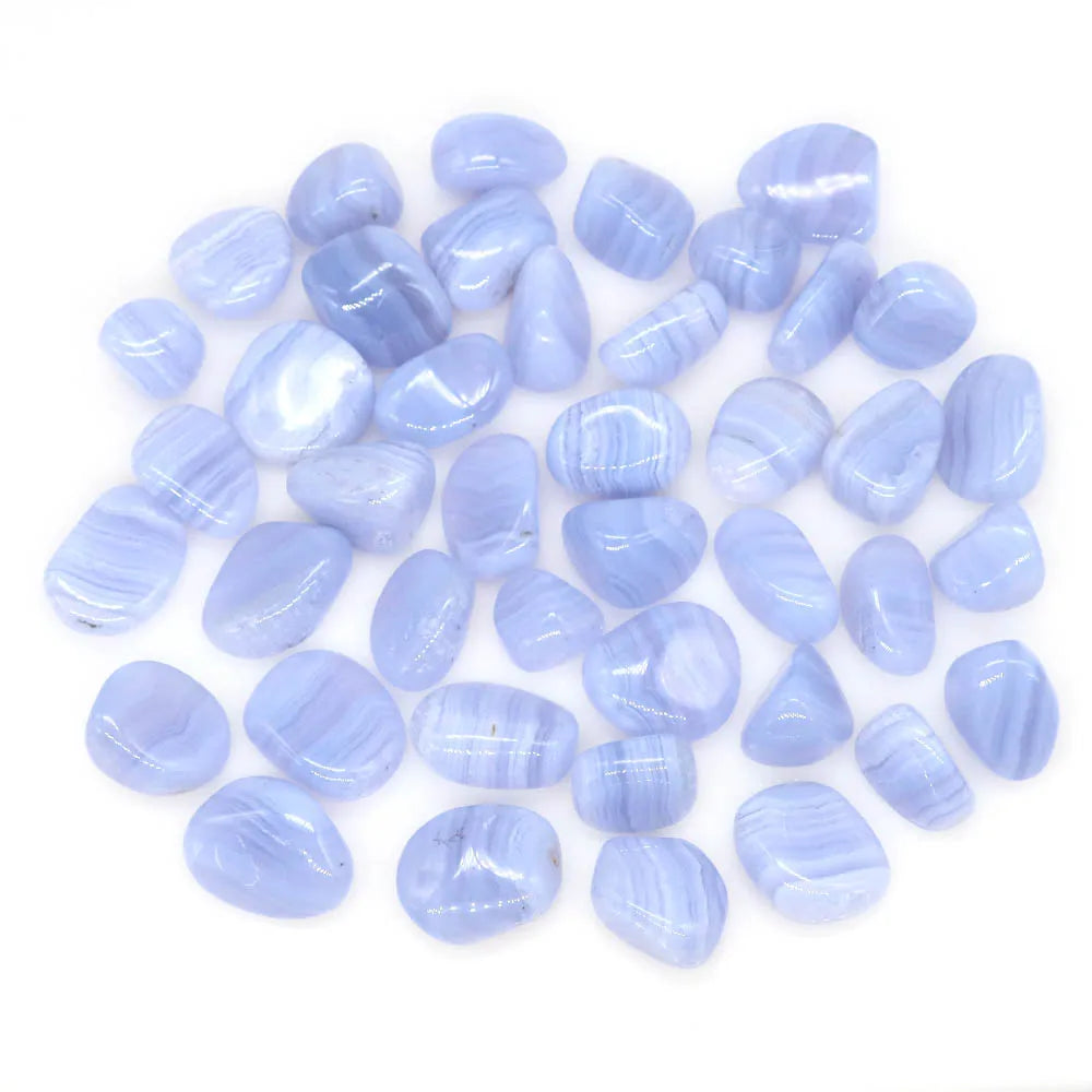 Natural Blue Lace Agate Tumbled Stones Bulk Gravel Mineral Healing Crystals Gemstone Tank Specimen Ornament Home Aquarium Decor