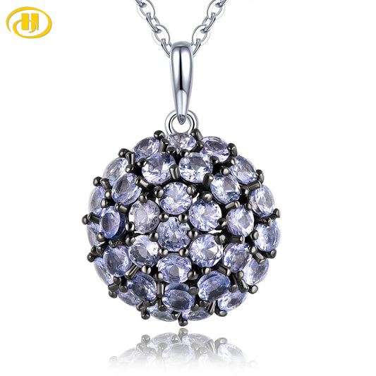 Natural Tanzanite Solid Sterling  Silver Pendant 2.3 Carats Genuine Gemstone Special Original Design S925 Women Jewelry Gifts
