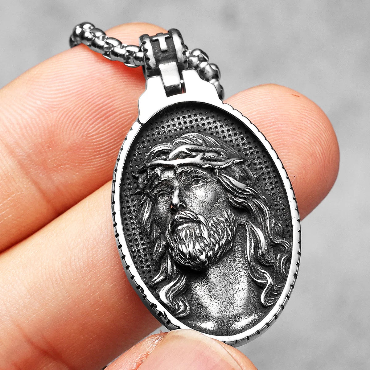 Christian Jesus Powerful Amulets Stainless steel Men Necklaces Pendants Chain For Women Jewelry Male Accessories Gifts Wholesale