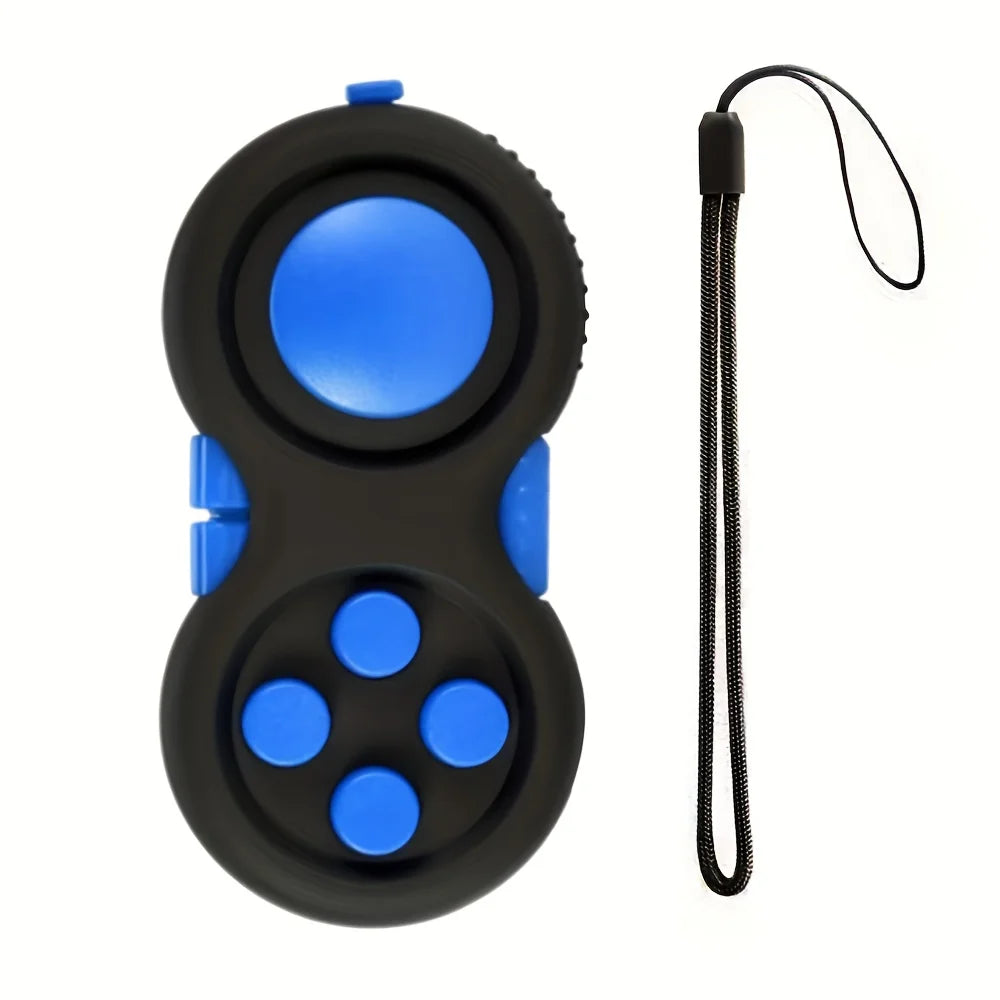 Fidget Pad with 8 Fidget Functions, Fidget Controller Blue