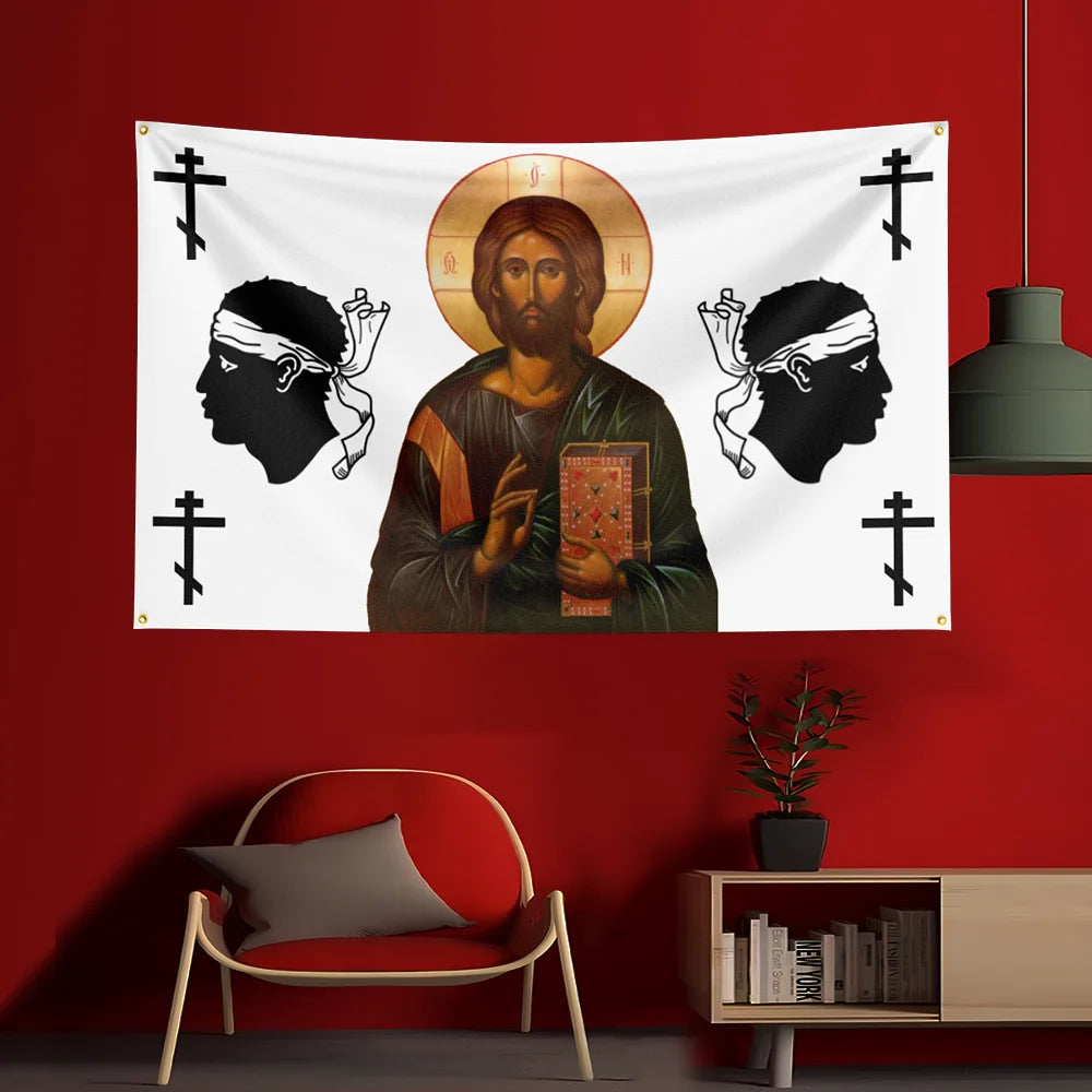 3X5 FT J-JesusS Game Flag Polyester Printed Party Flag for Garage Room Decoration