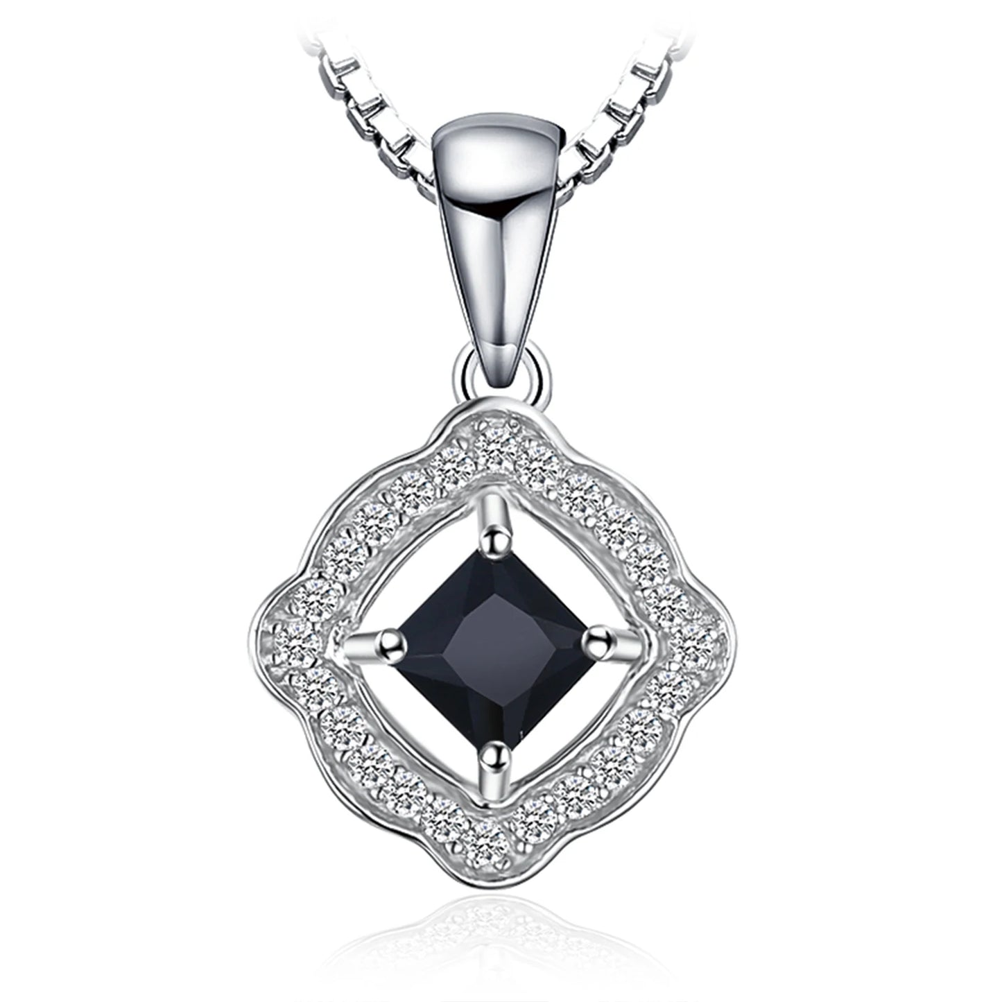JewelryPalace Natural Black Spinel 925 Sterling Silver Pendant Necklace for Woman Fashion Jewelry No Chain AP223975
