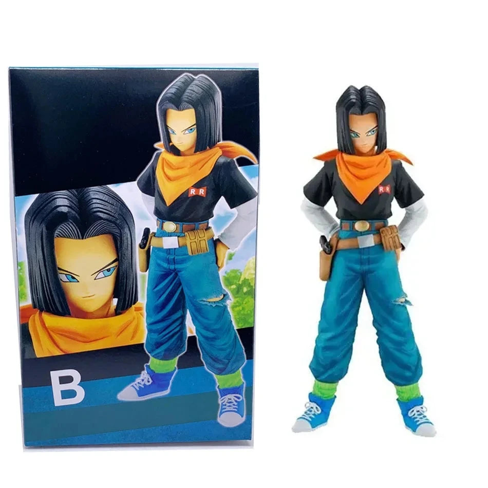 24CM Anime Dragon Ball Z Android 17 18 Figure Android 18 PVC Action Figures Collection Model Toys for Children Christmas Gifts With box