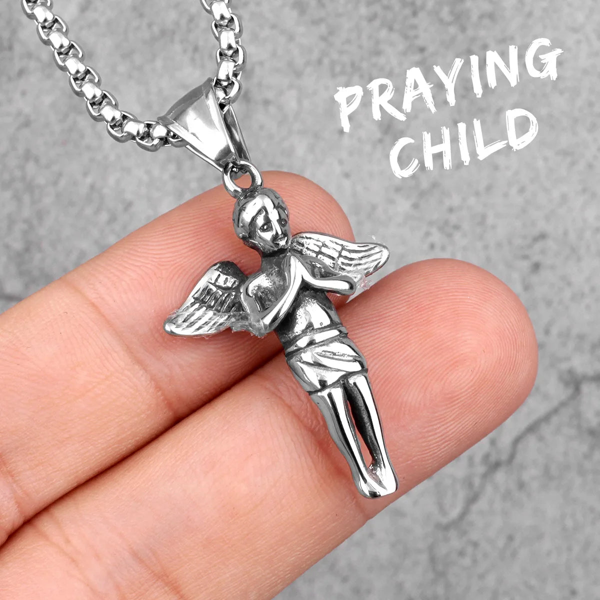 Angel Waing Amulet Stainless Steel Men Necklaces Pendant Chain Punk New In For Couple Women Fashion Jewelry Gifts Wholesale
